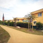 Neubausiedlung mit Einfamilienhäusern.