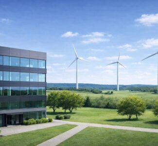 Symbolbild Firmen-Windpark-KIgeneriert